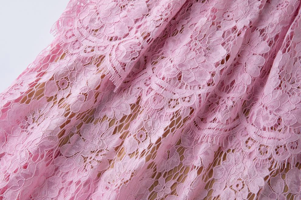 Blush Belle Embellished Lace Maxi Dress