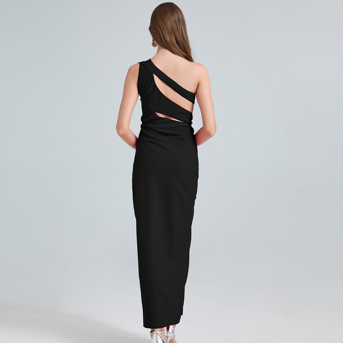 Elegant One-Shoulder Cutout Gown