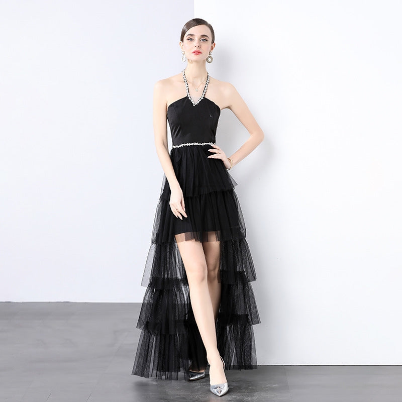 Midnight Ruffle High-Low Gown