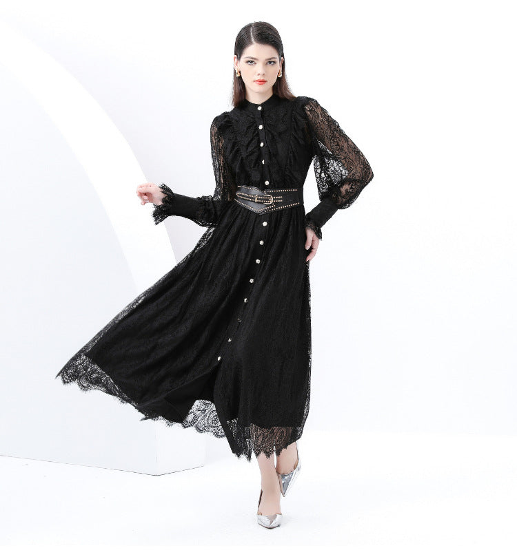 Black Lace Elegant Maxi Dress