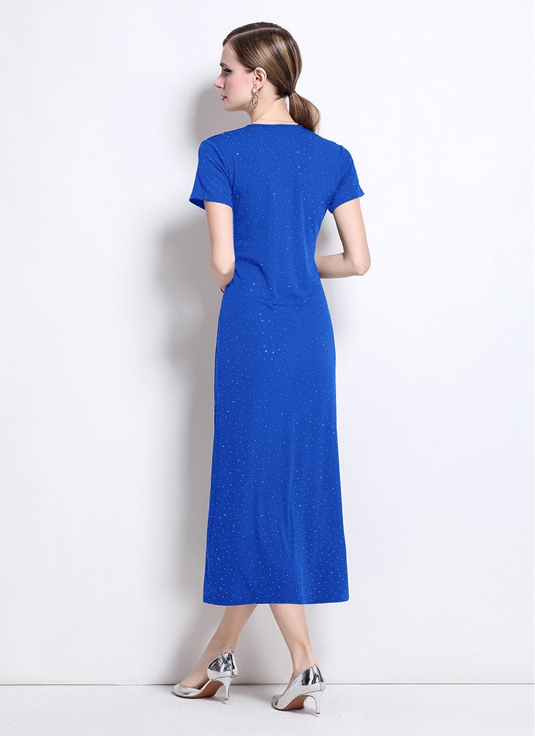 Blue Embellished Bodycon Dress