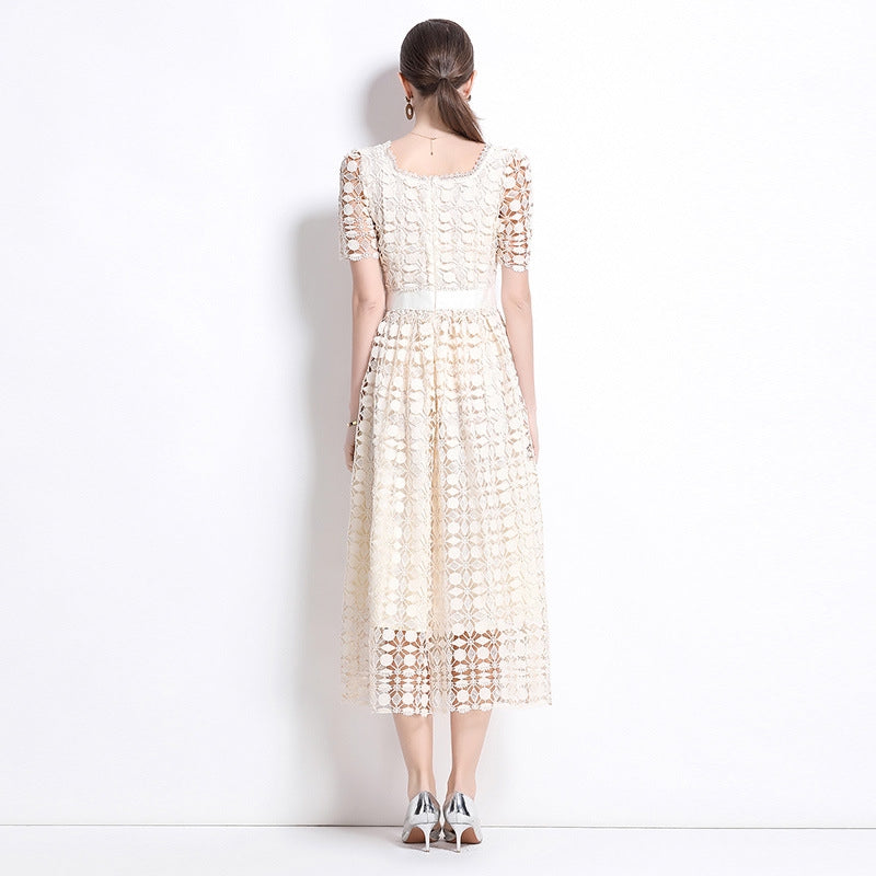Elegant Lace Midi Dress