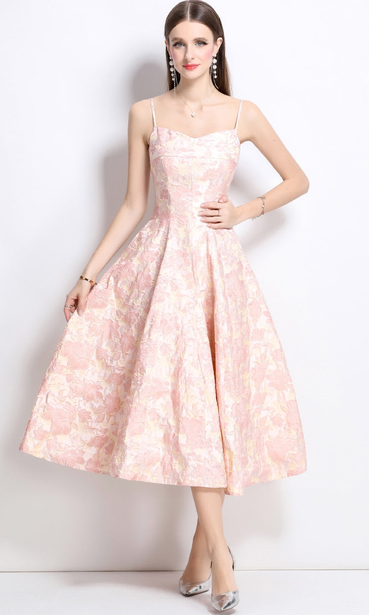 Blush Aurora Jacquard Dress