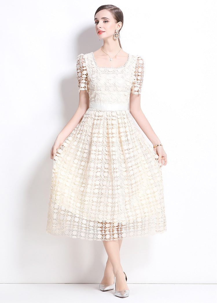 Elegant Lace Midi Dress
