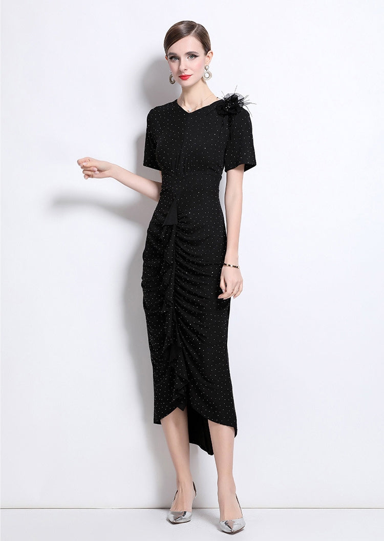 Black Embellished Bodycon Dress