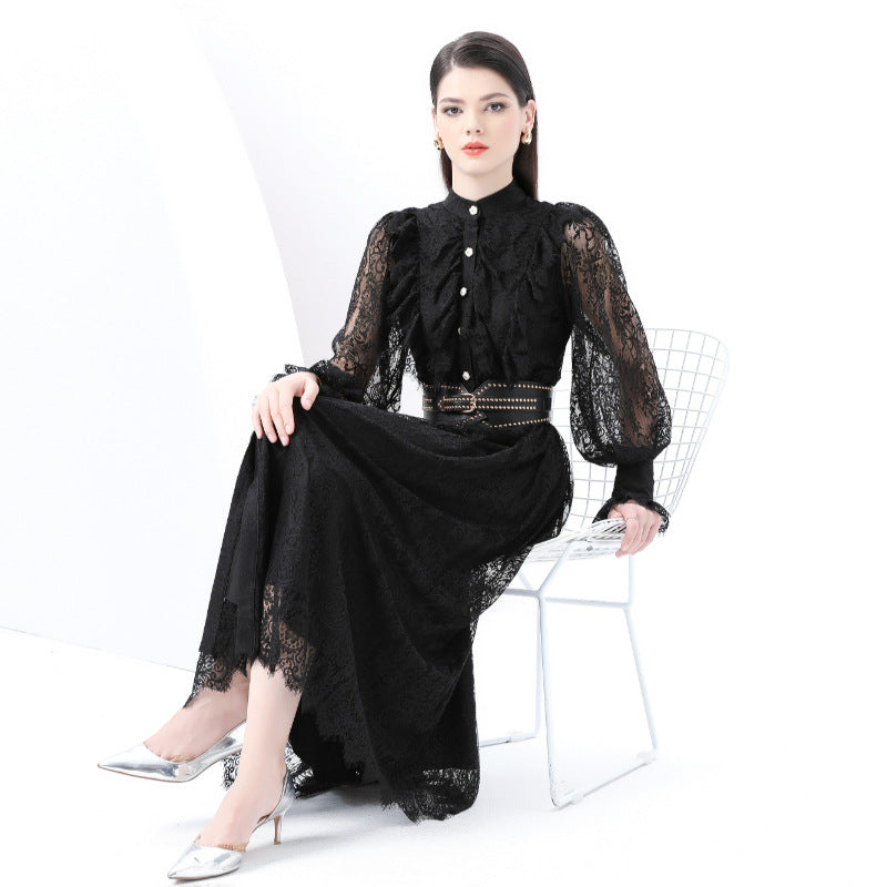 Black Lace Elegant Maxi Dress