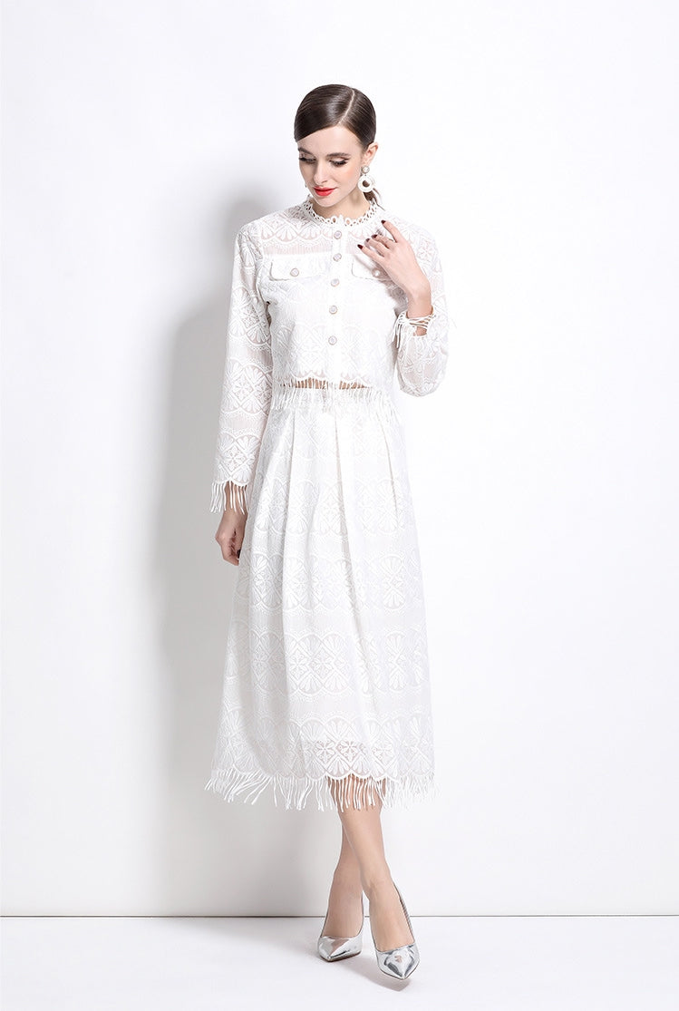 Dress set of White 2 Piece