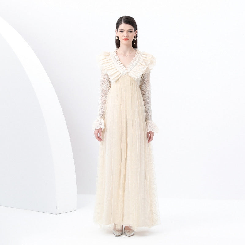 Apricot Reverie Lace Gown