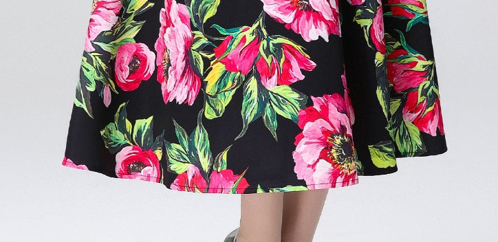 Floral High-Waist Midi Skirt Two Piece Set