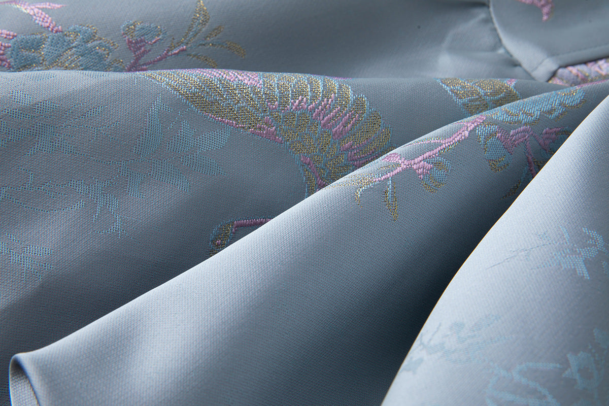 Elegant Strapless Embroidered Bubble Hem Dress