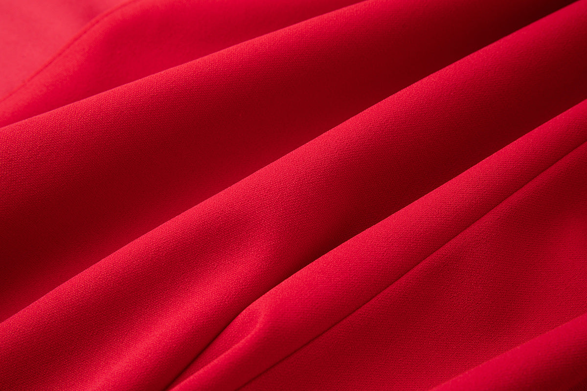 Red One-Shoulder Cutout Gown