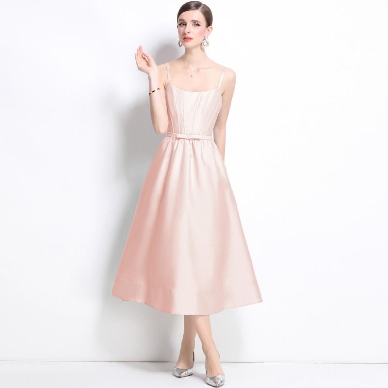 Blush Whisper Satin Midi Dress - 904961972192_PINK