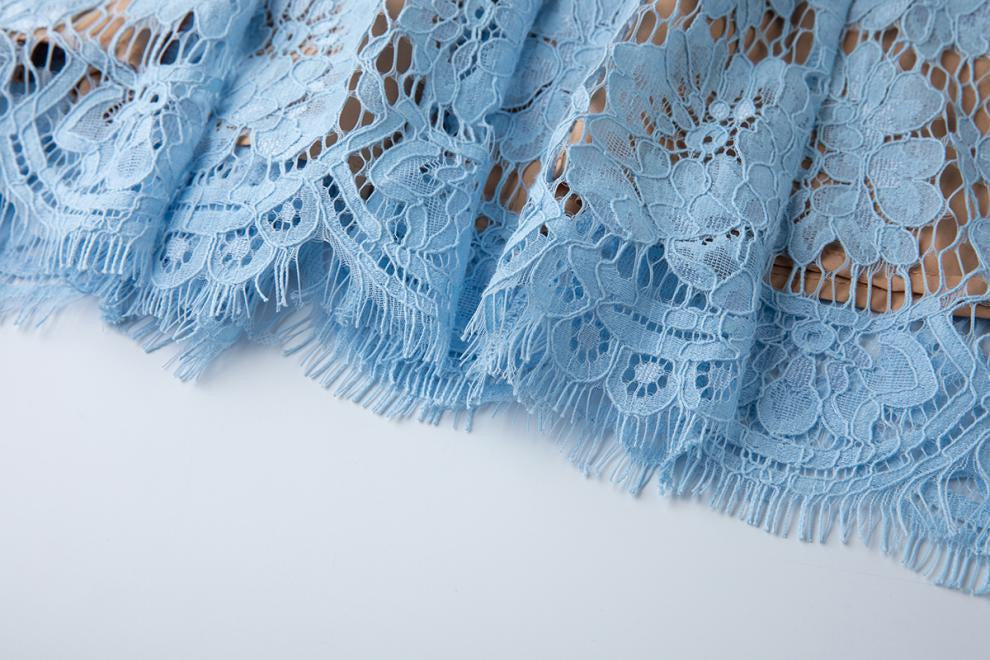 Serene Azure Lace Midi - 915910428490_BLUE