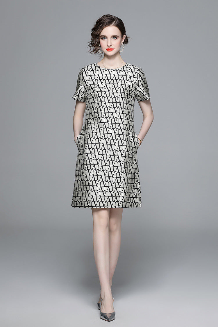 Chic Geometric A-Line Mini Dress
