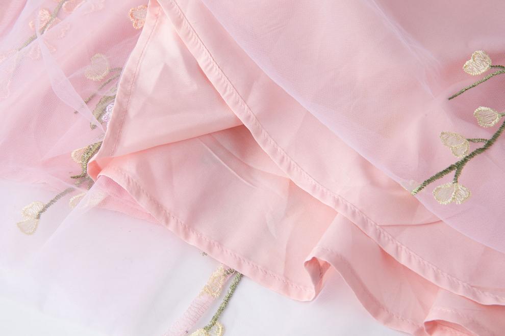 Petal Whisper Strapless Embroidered Dress - 912071976607_PINK