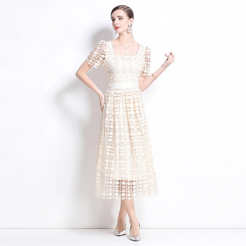 Elegant Lace Midi Dress