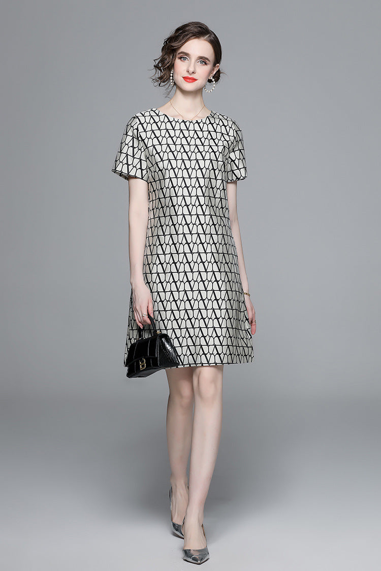 Chic Geometric A-Line Mini Dress