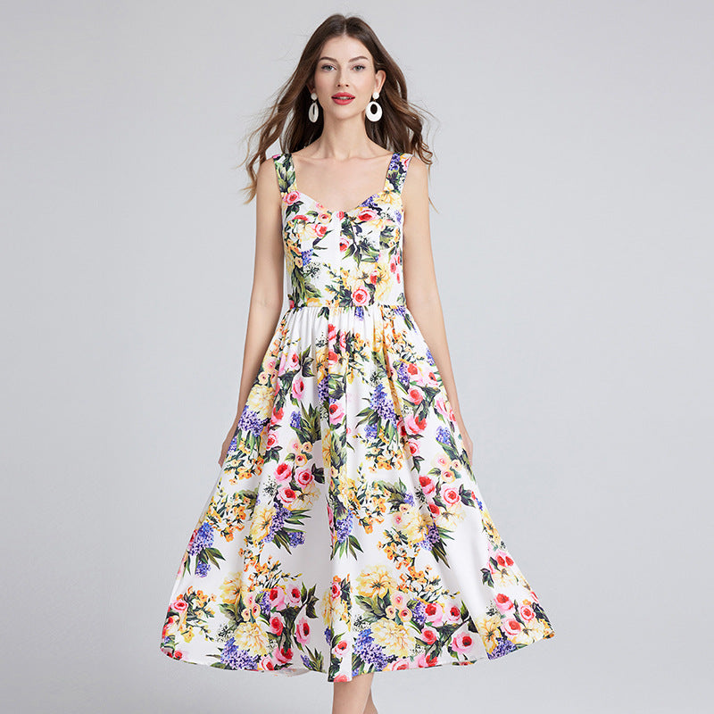 Enchanted Meadow Floral Midi Dress