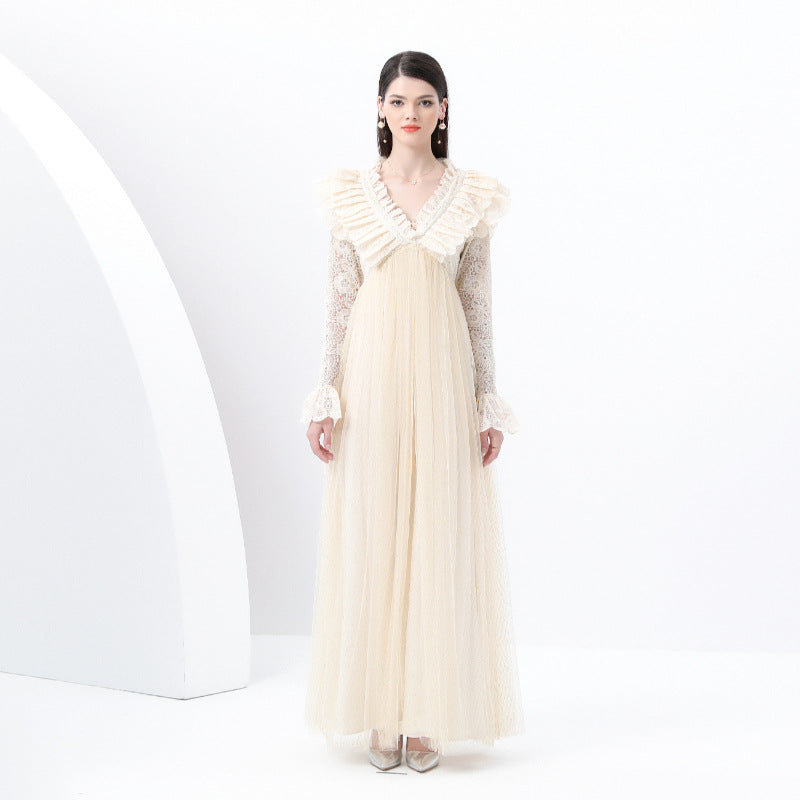 Apricot Reverie Lace Gown