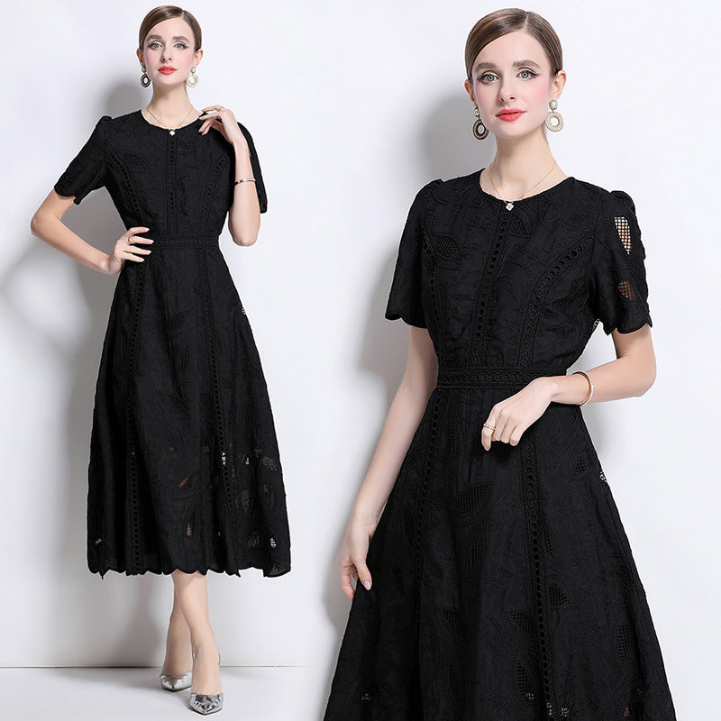 Midnight Grace Embroidered Midi Dress