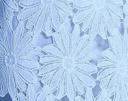 Blue Bloom Lace Midi Dress