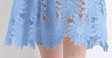 Blue Bloom Lace Midi Dress