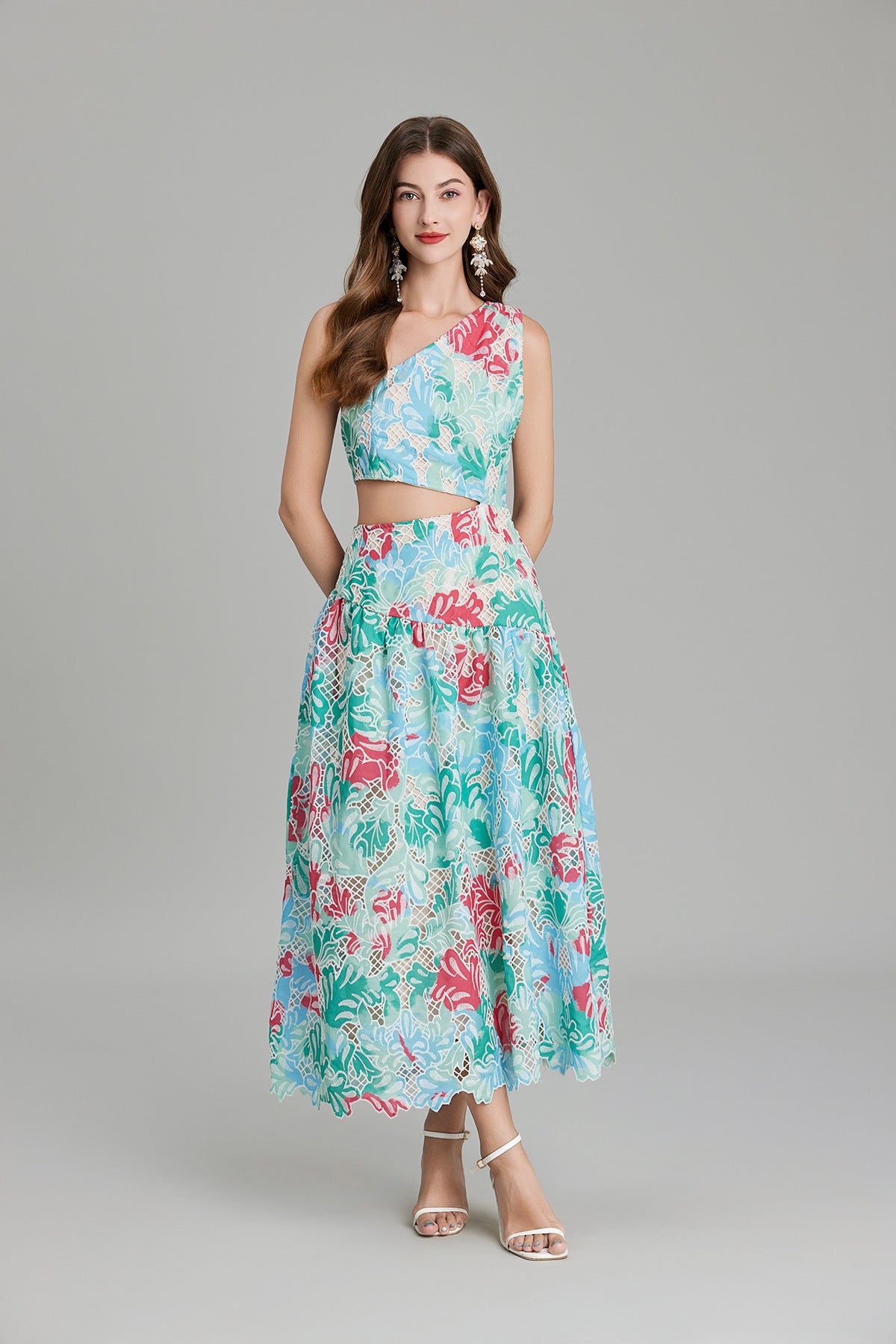 French Lace Green Resort Dress - 817864267678_GRE