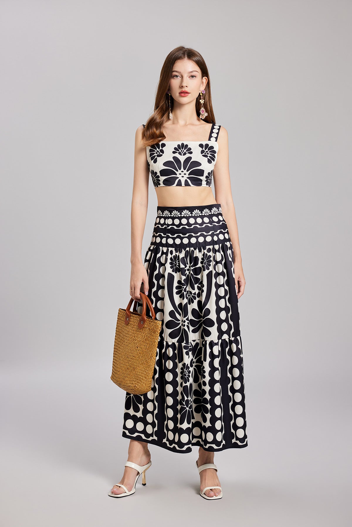 Black and White Beach Party Two Piece Set - 831825771695_BAS