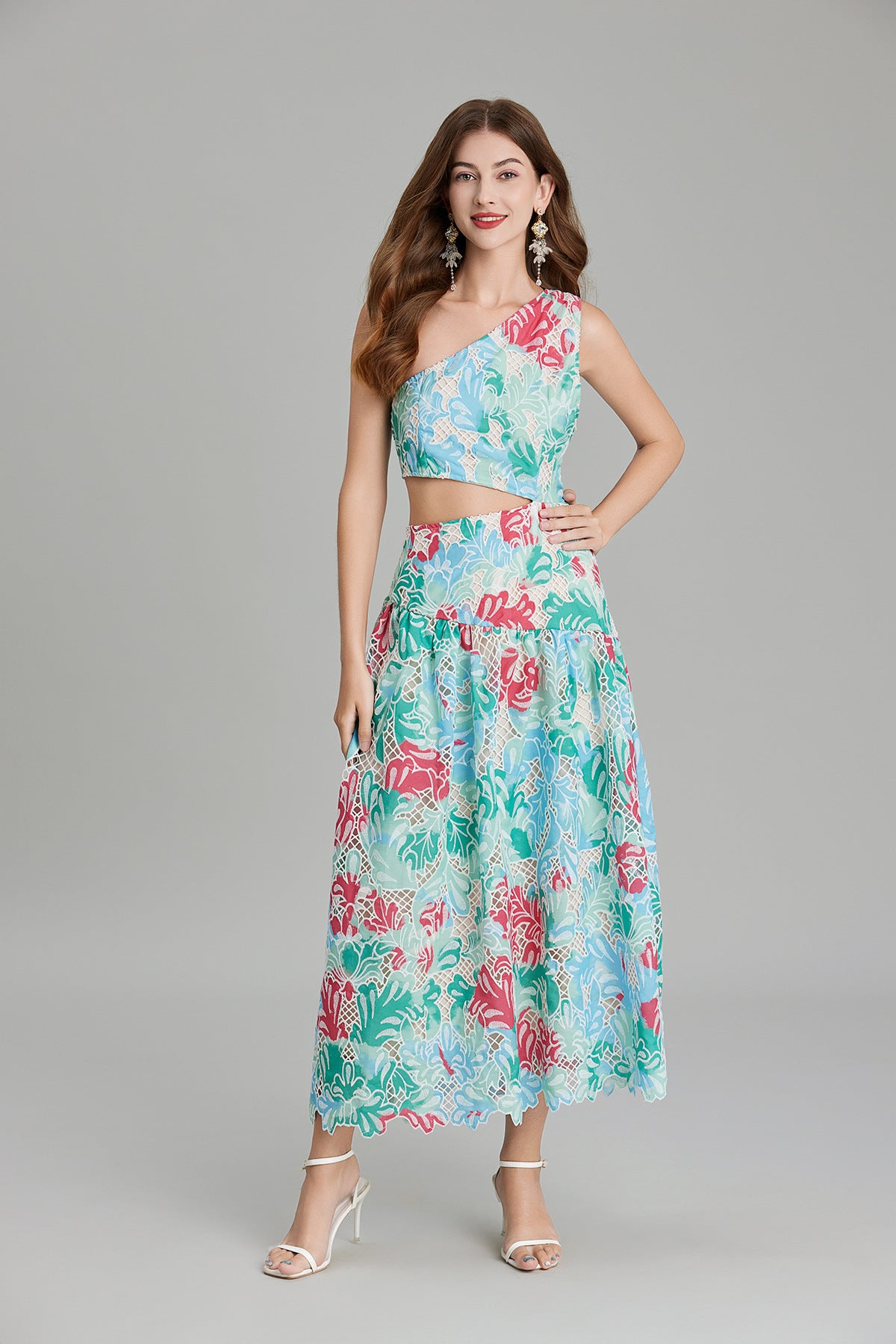 French Lace Green Resort Dress - 817864267678_GRE