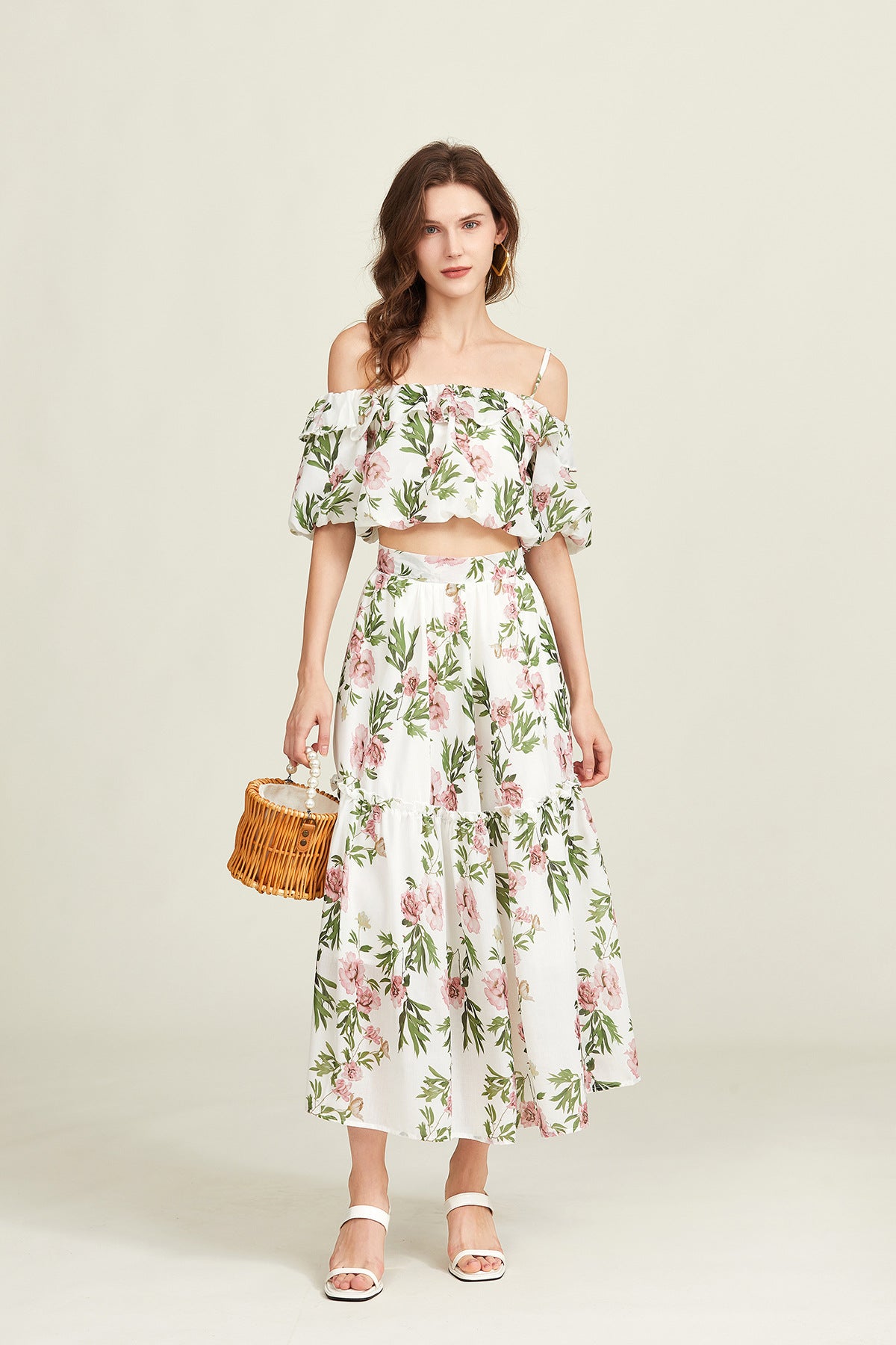 Floral Print Bohemian Beach Two Piece Set - 822089204472_BAS