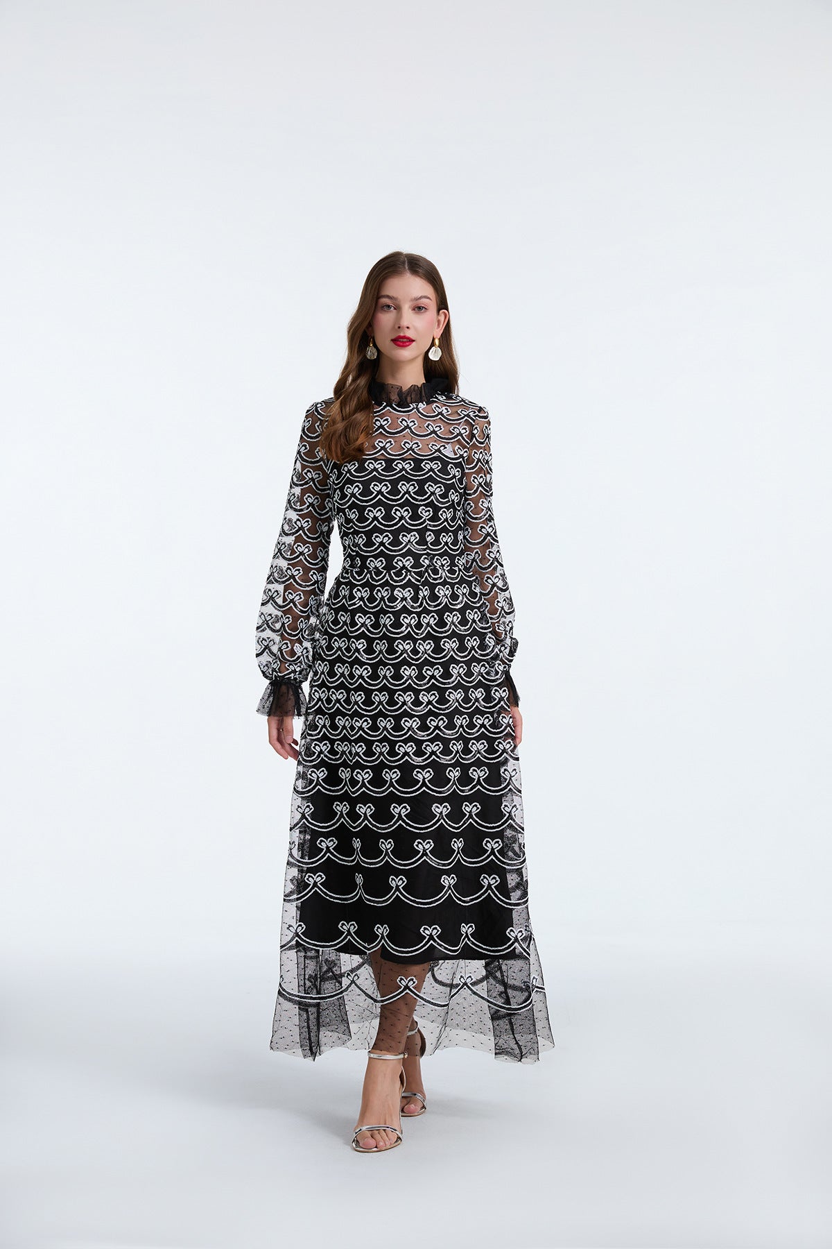 Eternal Spark Mesh and Sequin Dress - 852089082902_BLACK