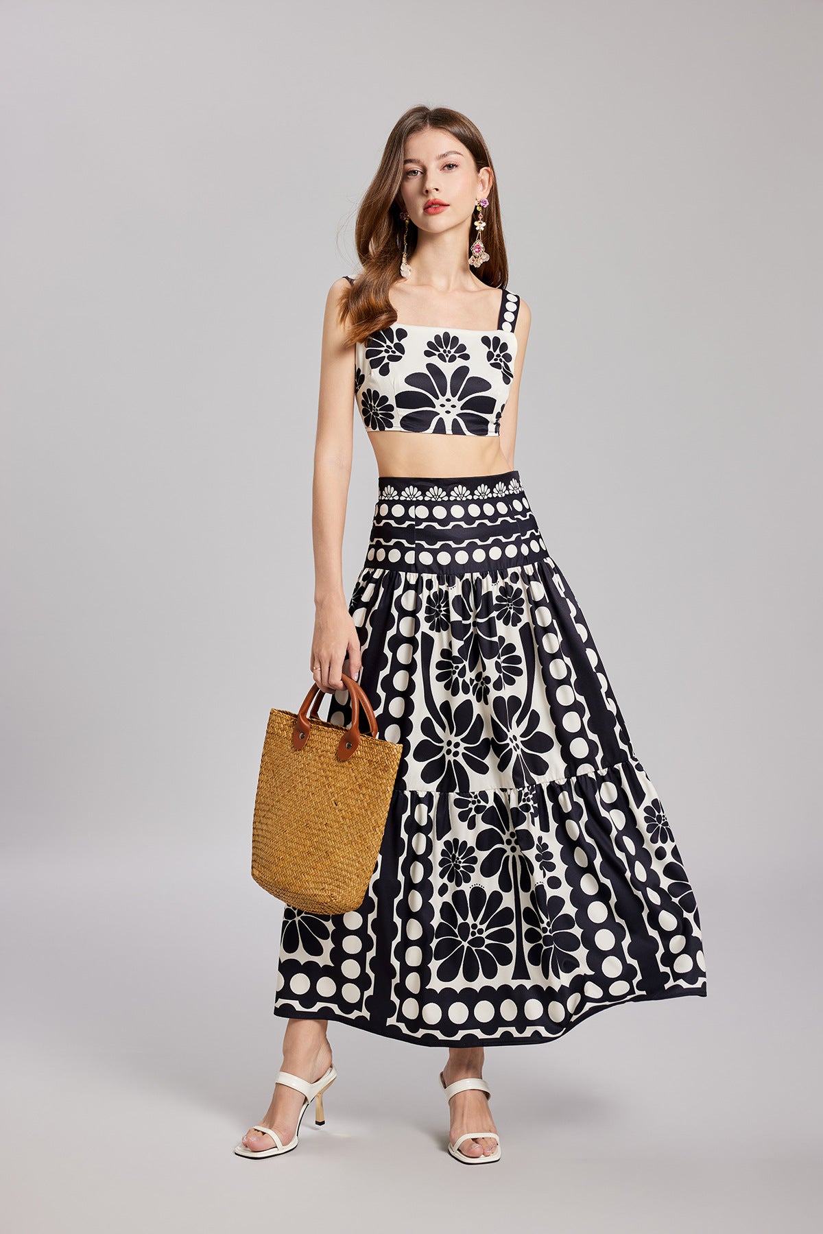 Black and White Beach Party Two Piece Set - 831825771695_BAS