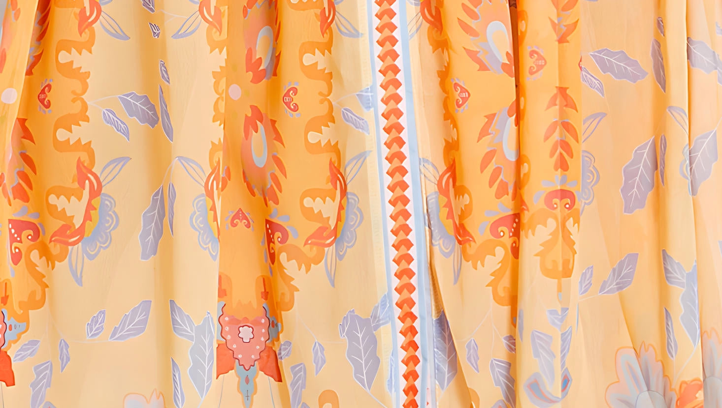 Printed Chiffon Plunging V - Neckline Front Split Long Dress With Waist Band - NRJ-720#2491