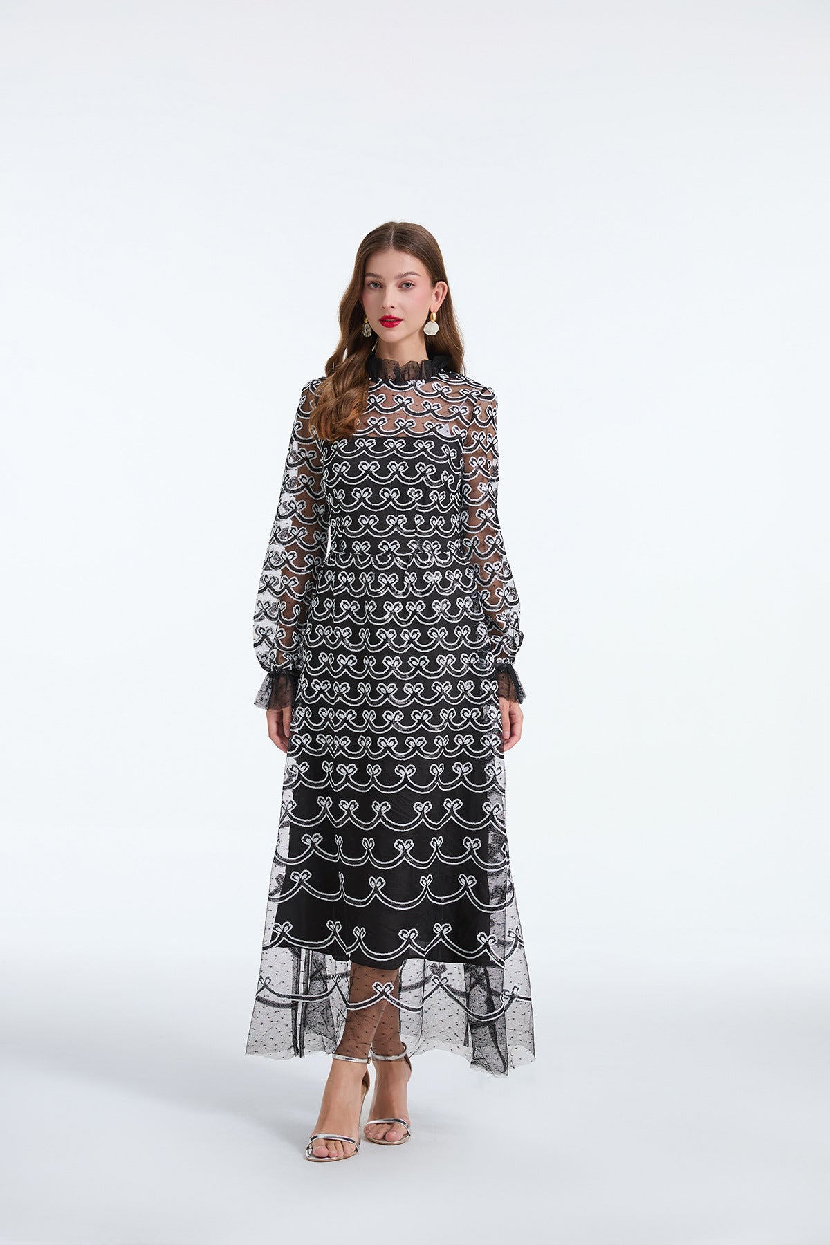 Eternal Spark Mesh and Sequin Dress - 852089082902_BLACK