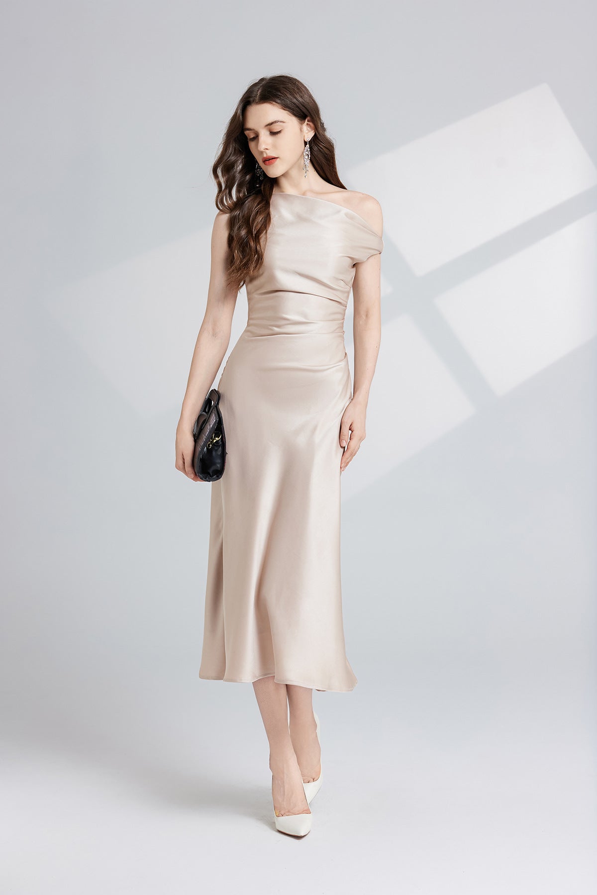 Moonlit Glow Satin Bodyfit Dress