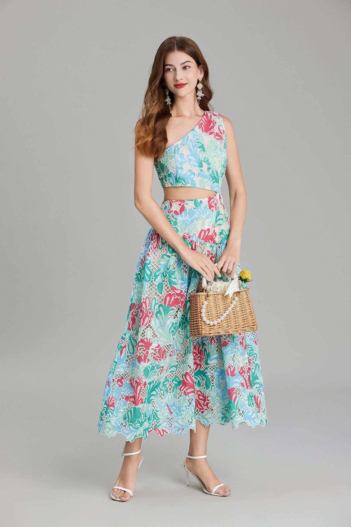 French Lace Green Resort Dress - 817864267678_GRE