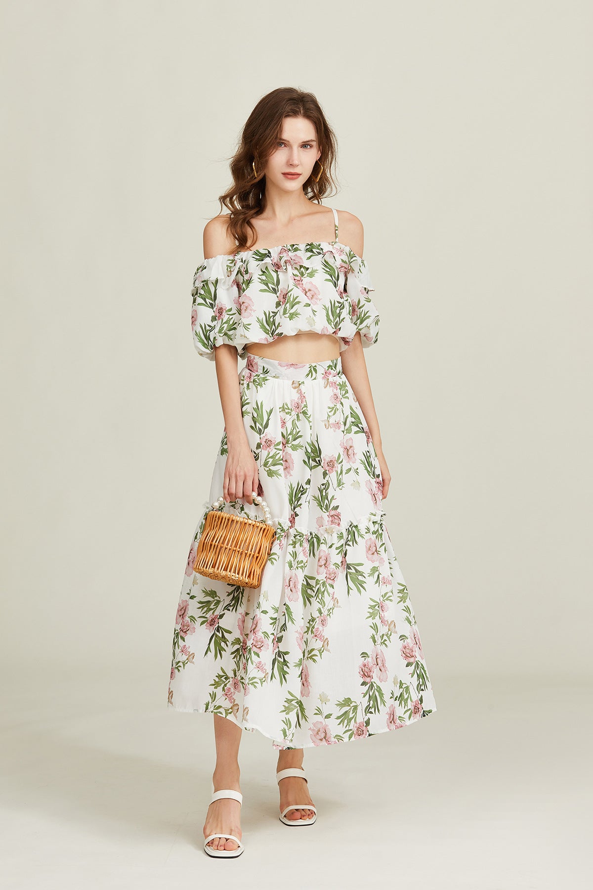 Floral Print Bohemian Beach Two Piece Set - 822089204472_BAS