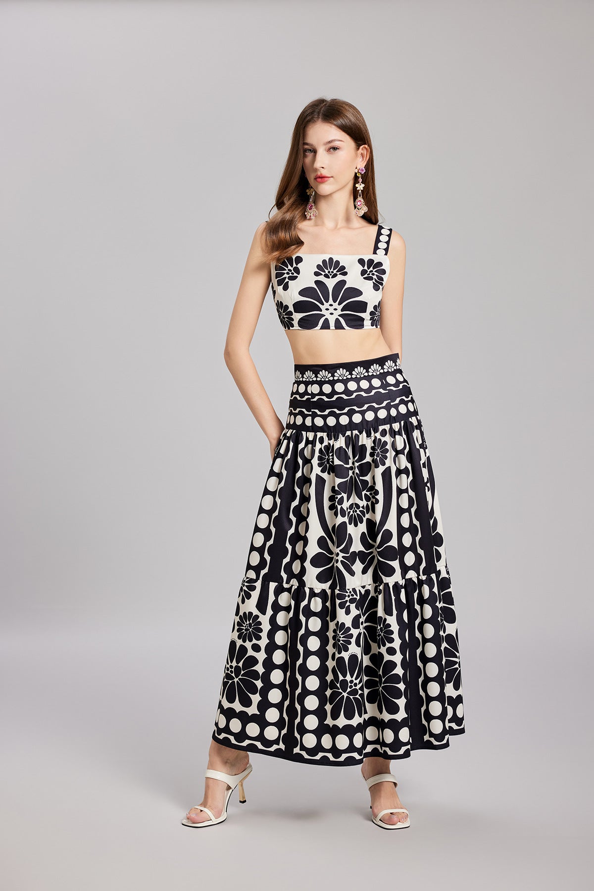 Black and White Beach Party Two Piece Set - 831825771695_BAS