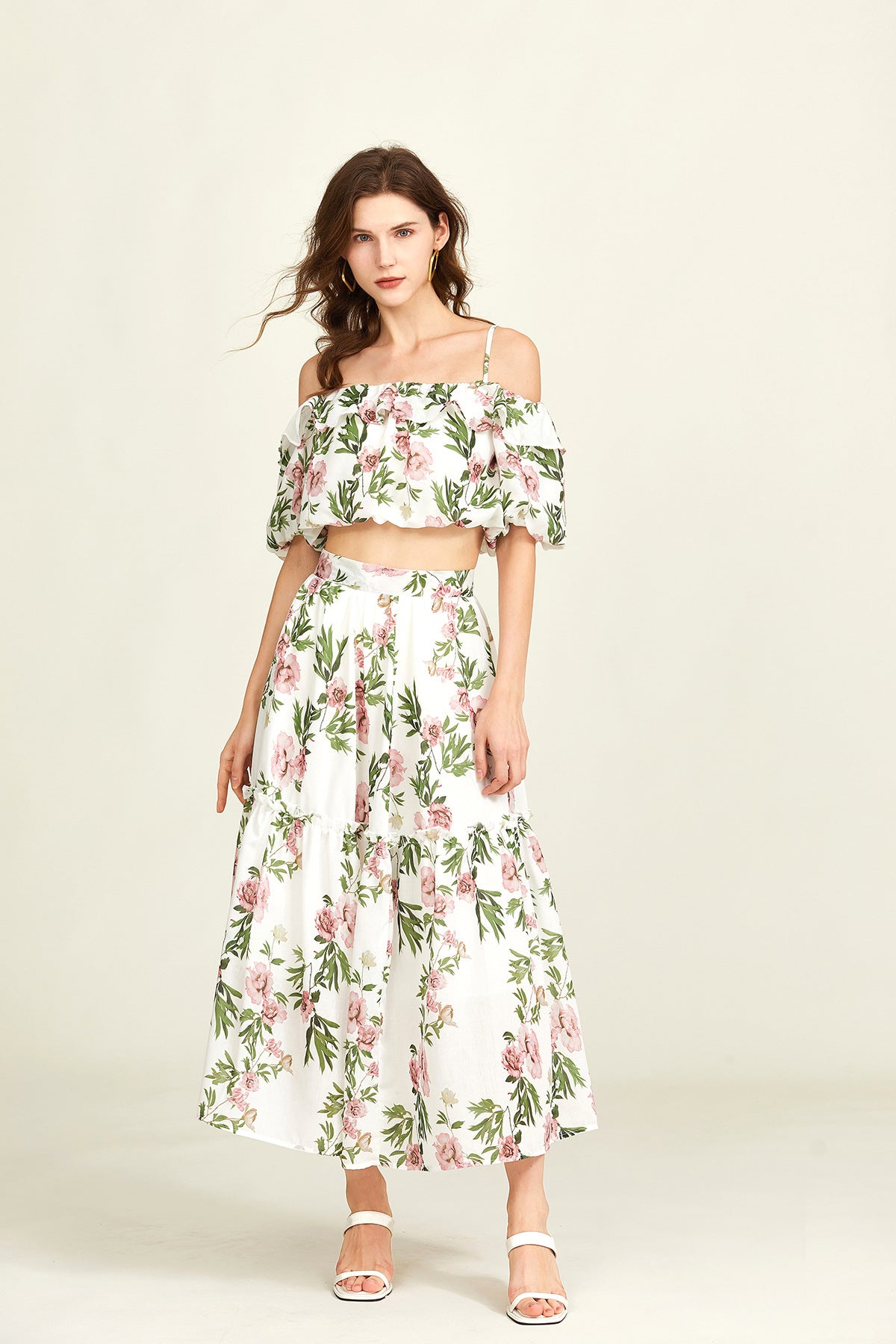 Floral Print Bohemian Beach Two Piece Set - 822089204472_BAS