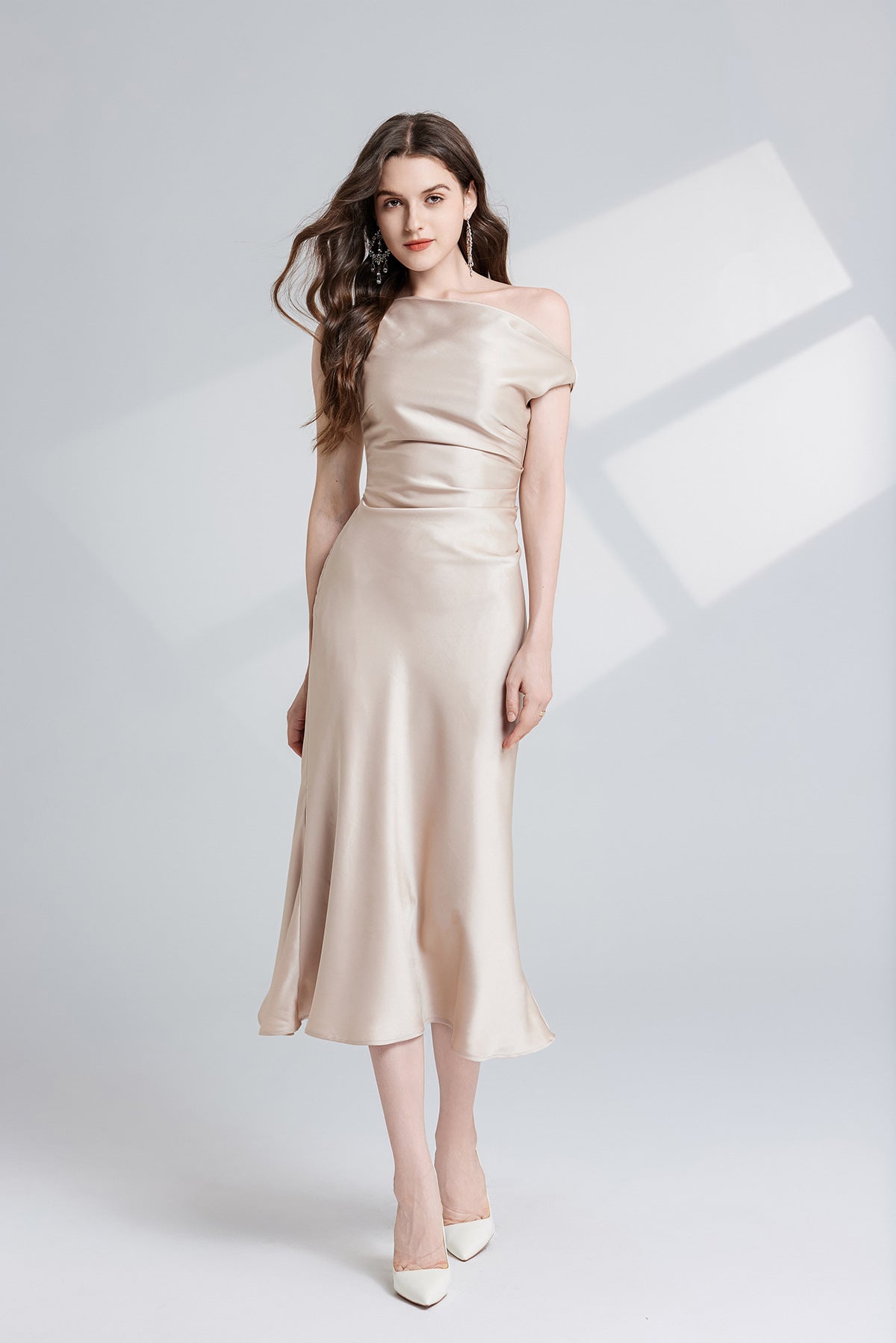 Moonlit Glow Satin Bodyfit Dress