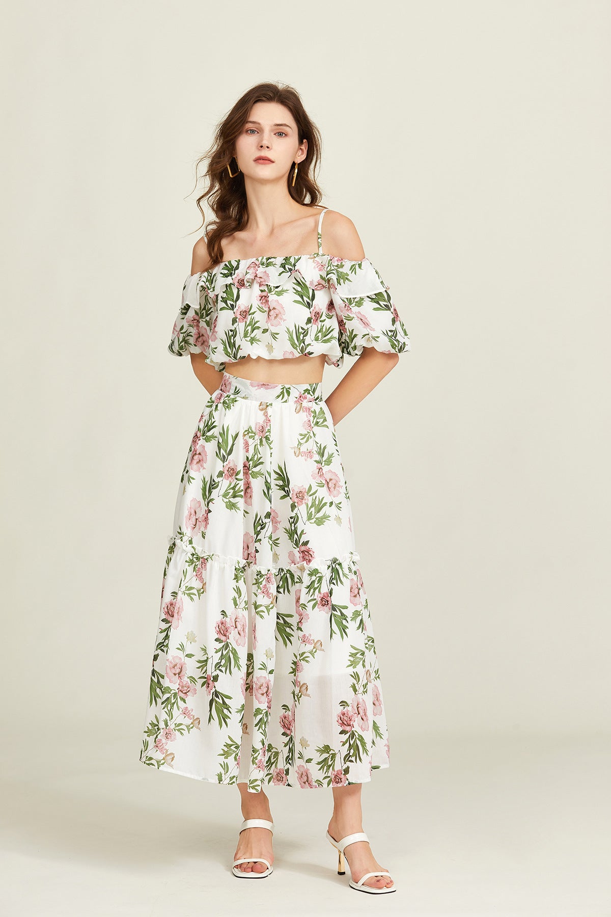 Floral Print Bohemian Beach Two Piece Set - 822089204472_BAS