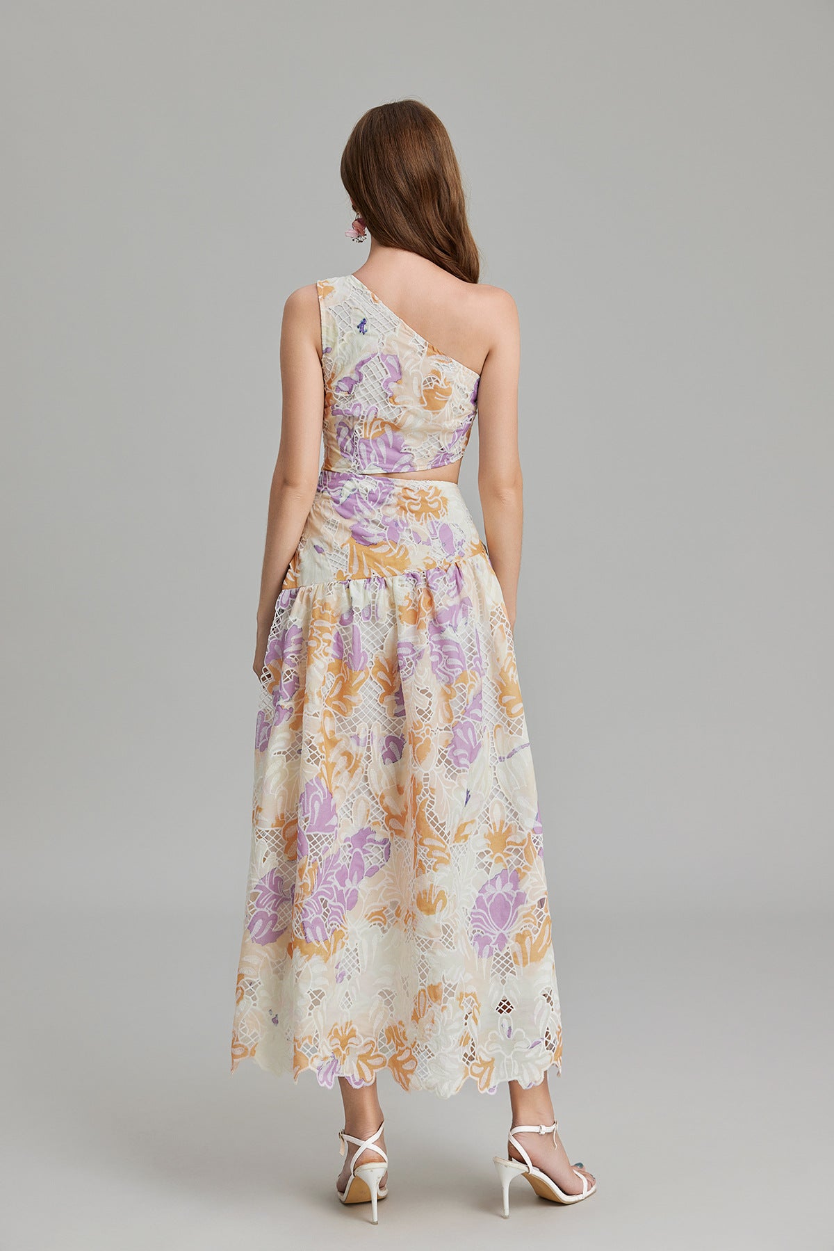 French Lace Purple And Yellow Resort Dress - 817864267678_PUR