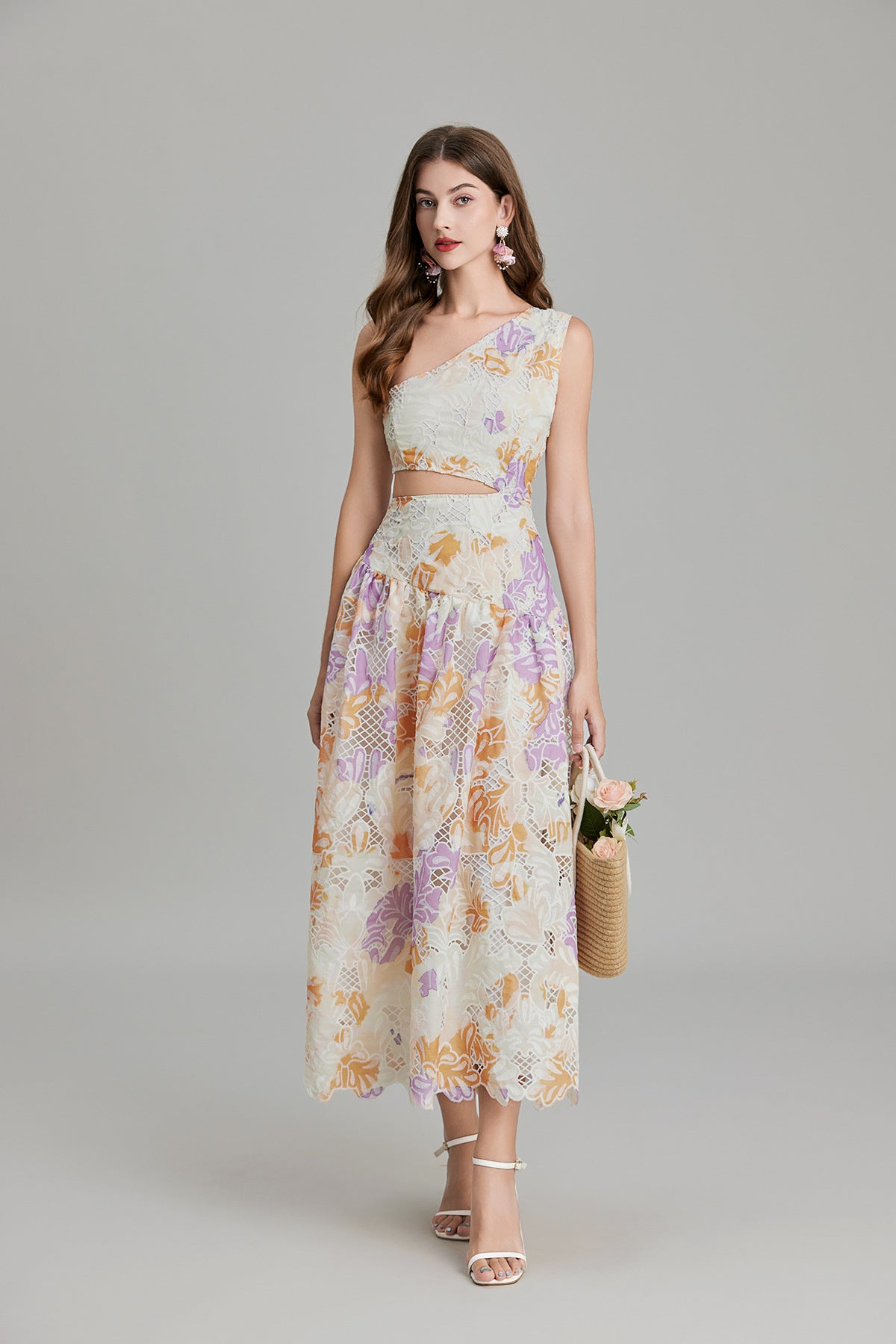 French Lace Purple And Yellow Resort Dress - 817864267678_PUR