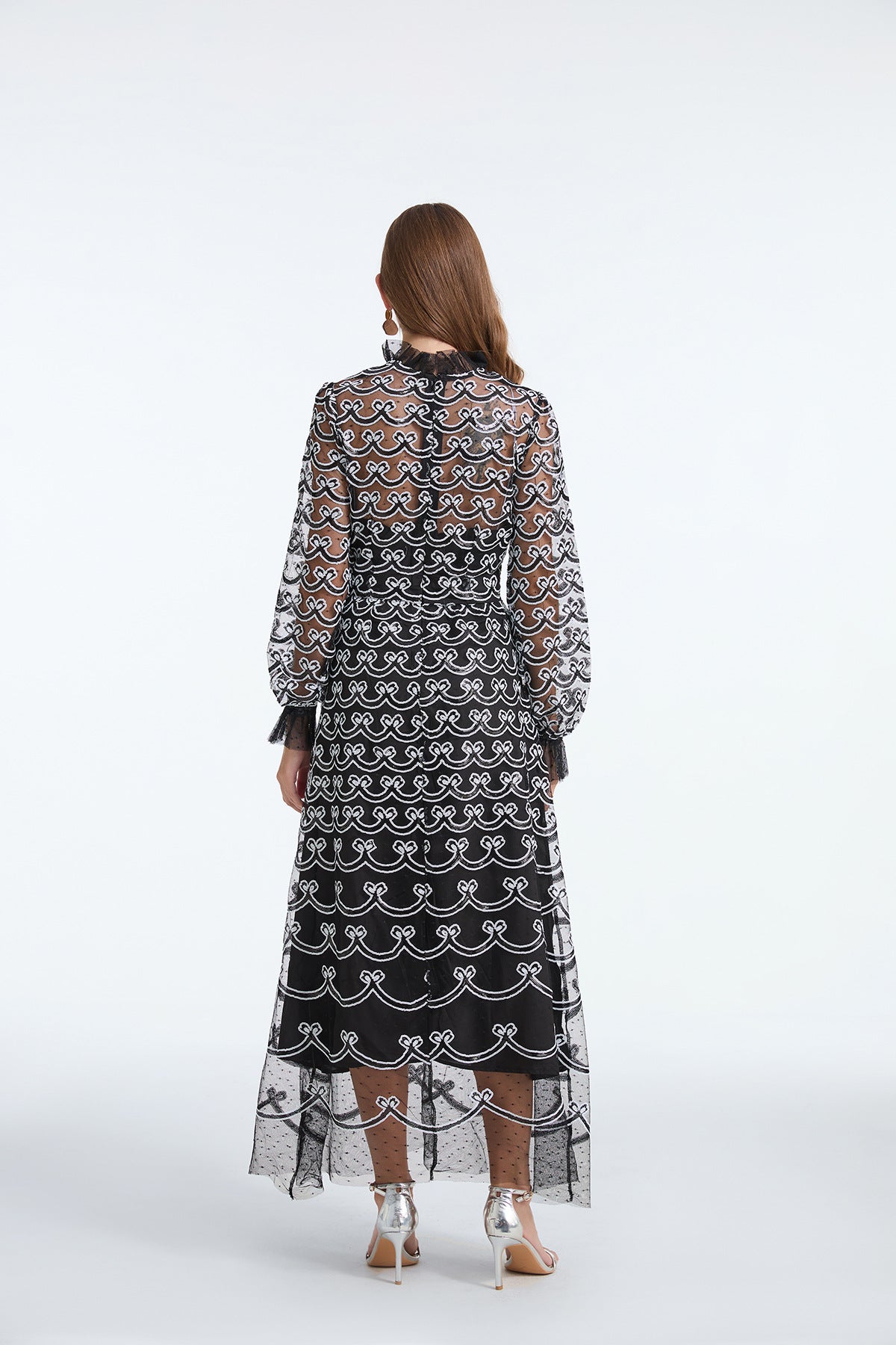 Eternal Spark Mesh and Sequin Dress - 852089082902_BLACK