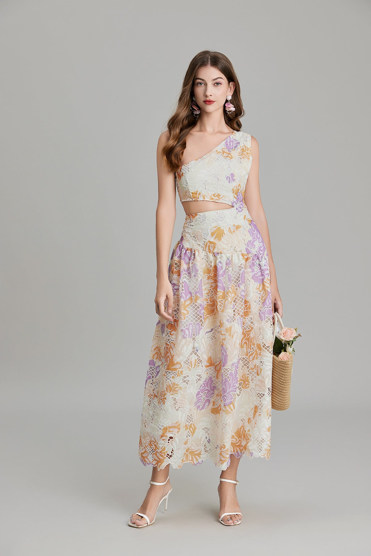 French Lace Purple And Yellow Resort Dress - 817864267678_PUR