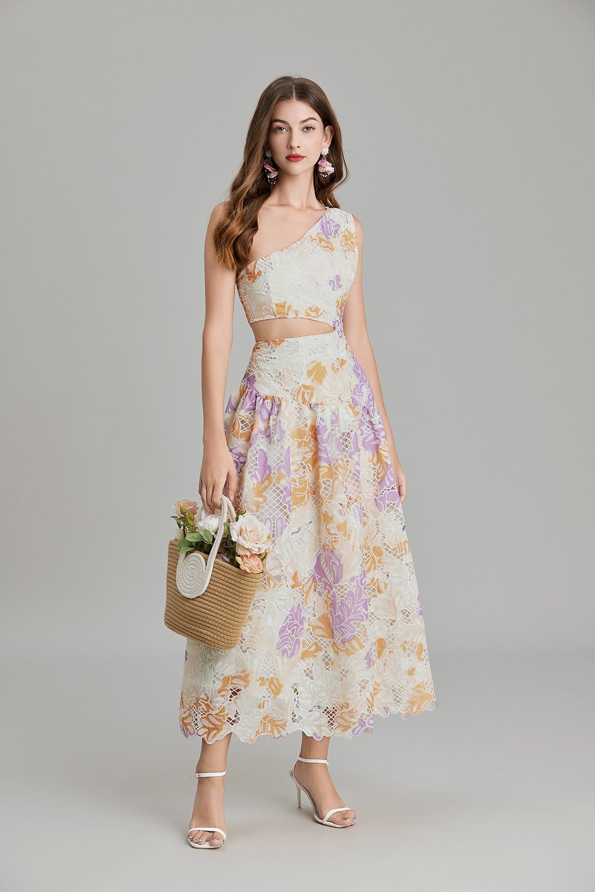 French Lace Purple And Yellow Resort Dress - 817864267678_PUR