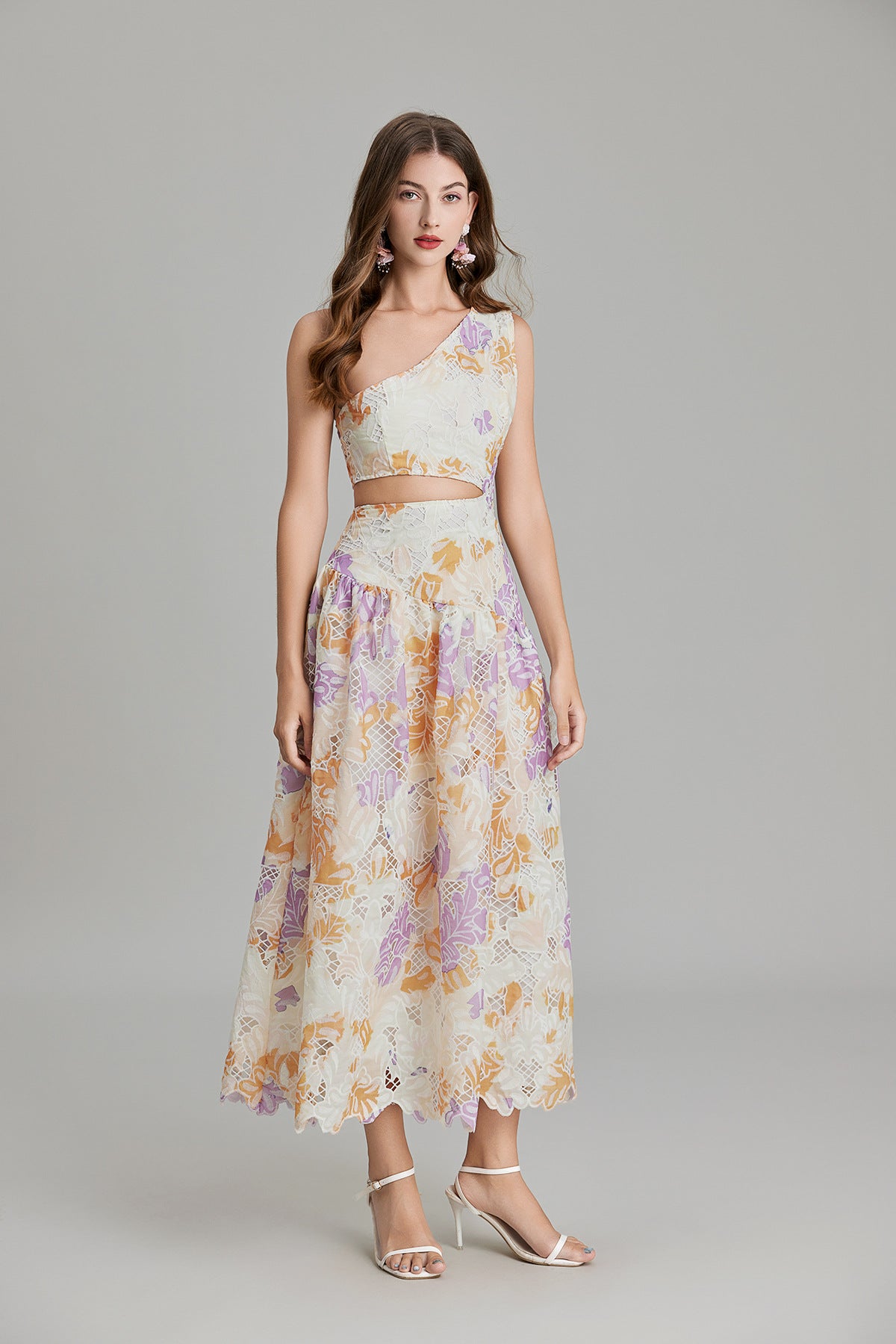 French Lace Purple And Yellow Resort Dress - 817864267678_PUR