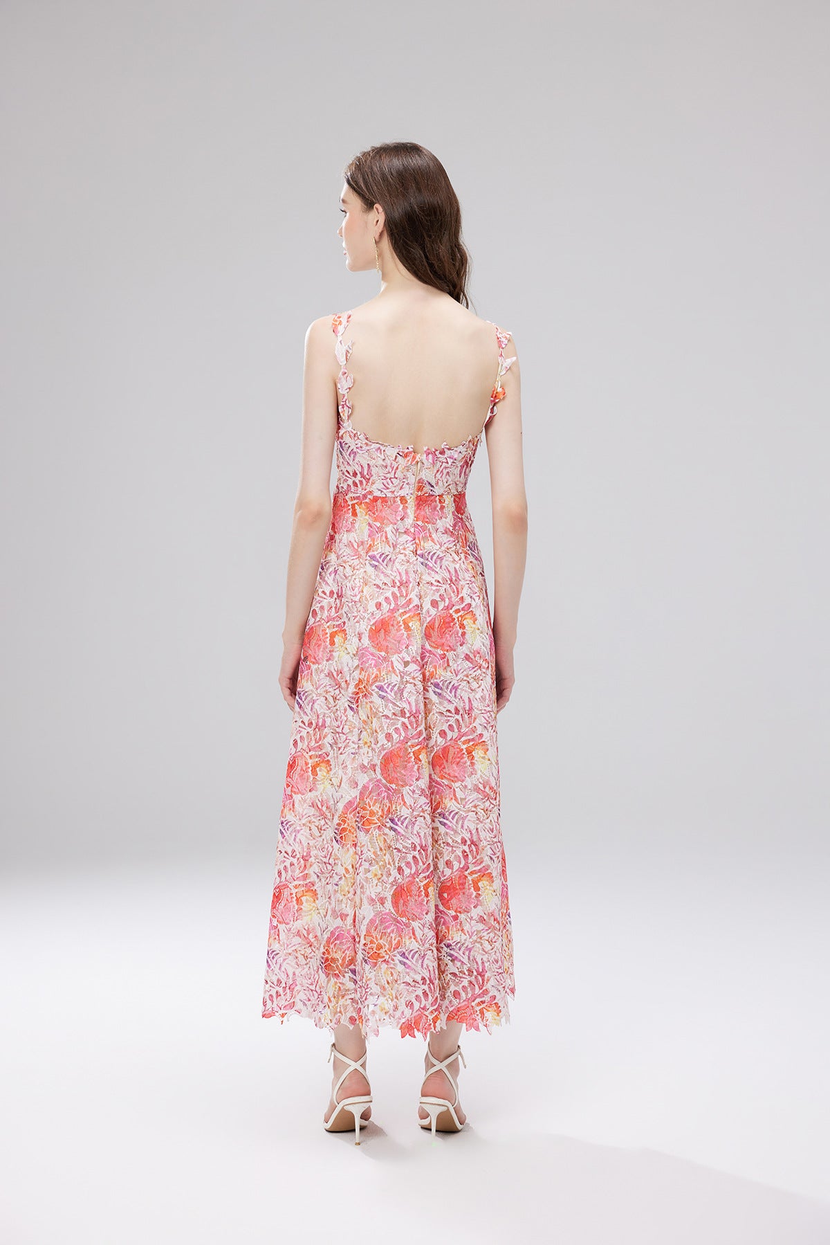 French Lace Garden Pink Beach Holiday Dress - 830698368753_PIN