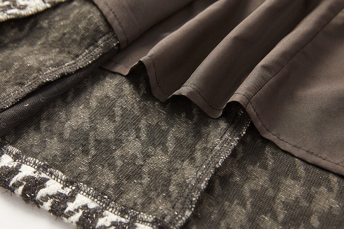 Houndstooth Noir Sequin Coat-Dress - 849998226262_BLACK