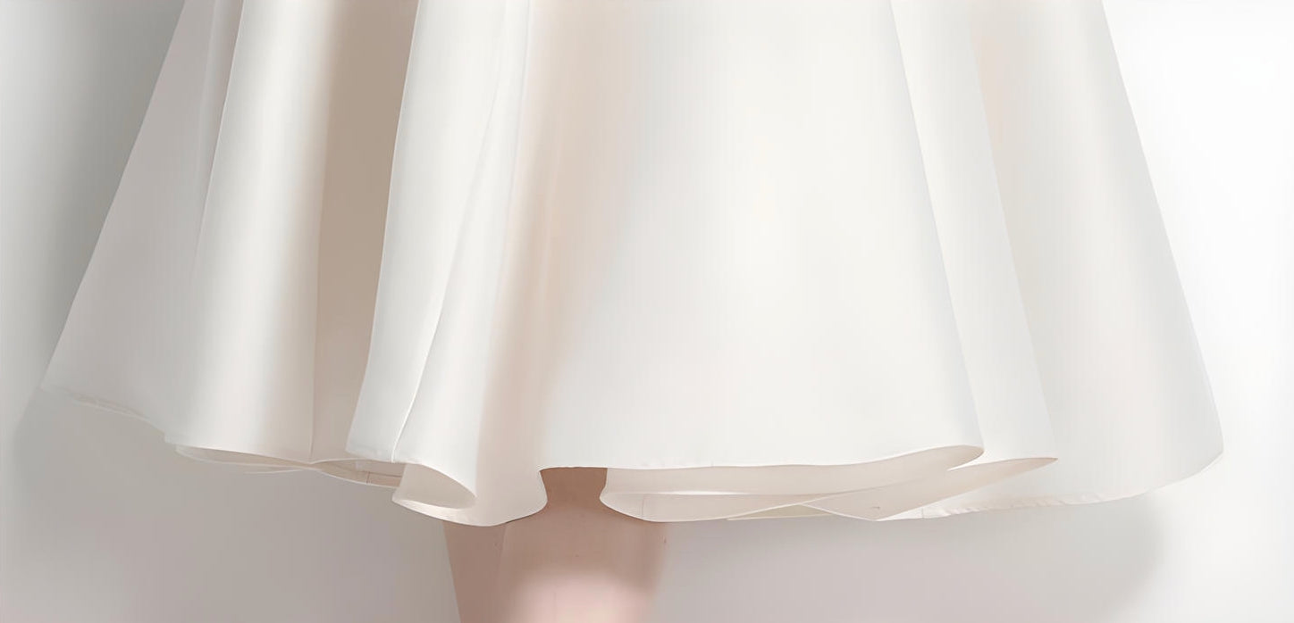 Retro Style Hepburn Skirt Fitted Vest Suspender White Satin Dress - 709210134751_BAS